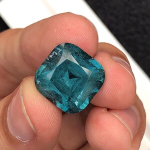 Blue Tourmaline Faceted 20 ct - Deep Serenity Gem for Collector Jewelry image 9