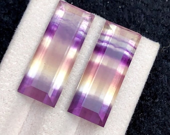Regenbogen Fluorit Cabochon Paar 29 ct - Meditation und Chakra Kristalle