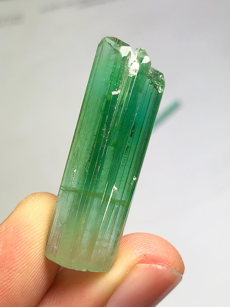 Bluish Green Tourmaline Crystal 6.50 g - Natural Collector Specimen image 1