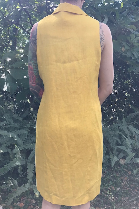 Vintage 60's Yellow Sàke Brand Shift Dress with P… - image 3