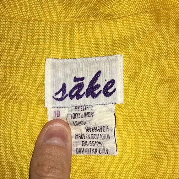 Vintage 60's Yellow Sàke Brand Shift Dress with P… - image 4