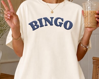 Bingo Puff Print Shirt, Bingo Lover Tee, Comfort Colors Bingo TShirt, Game Night T-Shirt, Bingo Club Tee, Raised Letter Bingo Gift