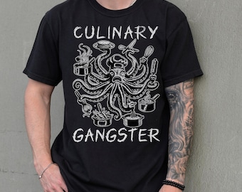 Funny Culinary Gangster Chef Shirt,Cookery Design Cook Tshirt,Funny Cooking T-Shirt,Gift for Chefs,Kitchen Professionals,Line Cooks,Foodies
