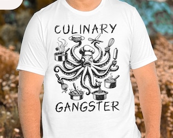 Funny Culinary Gangster Chef Shirt,Cookery Design Cook Tshirt,Funny Cooking T-Shirt,Gift for Chefs,Kitchen Professionals,Line Cooks,Foodies