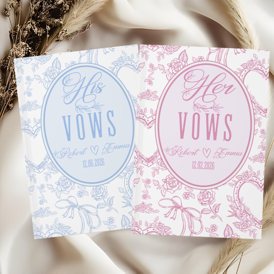 Personalized Wedding Vows Journal, Custom His or Her Vows Book ...