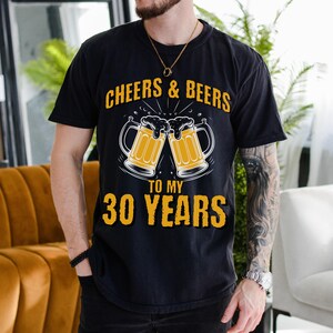 Comfort Colors Cheers and Beers 30 Shirt,30th Birthday Beer TShirt,30th Birthday Gift,Beer Party T-Shirt,Birthday Drinking Tee