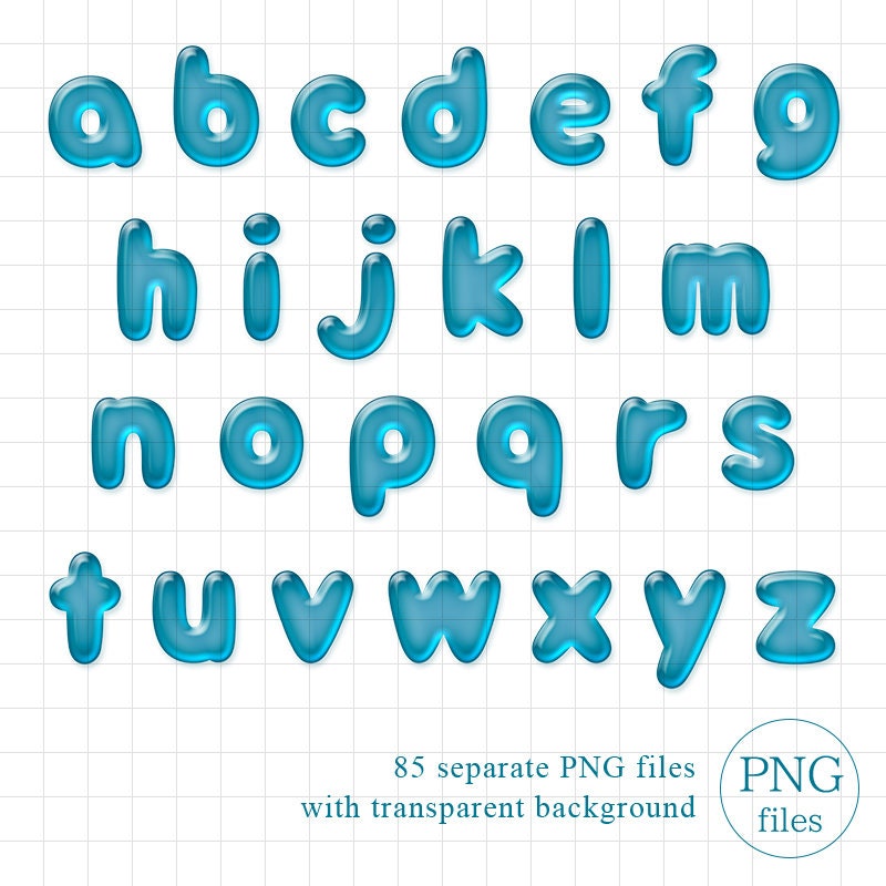 Blue Gummy Alphabet Slime Font Gummy Bears Candy Alphabet 