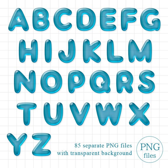 Blue Gummy Alphabet Slime Font Gummy Bears Candy Alphabet 