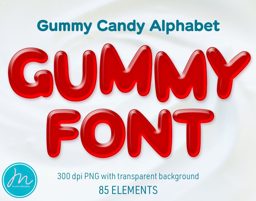 Gummy Alphabet Letters Red Slime Font Gummy Bears Candy Etsy Hong Kong