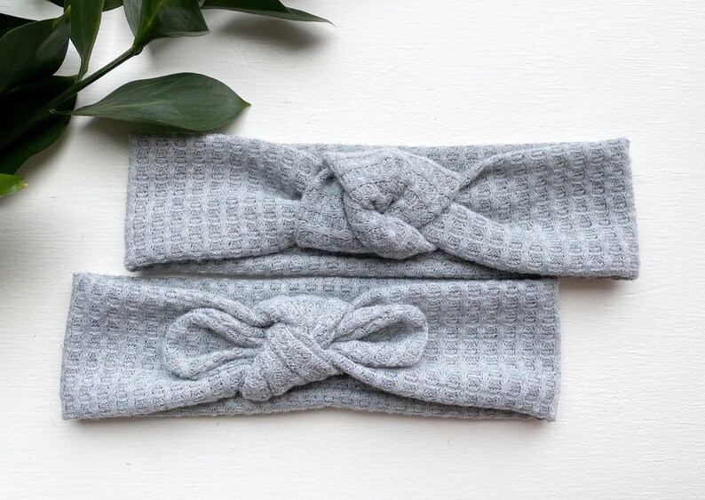 Grey Waffle Knit Headband