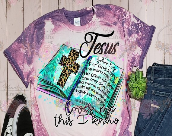 Jesus Loves Me Bleached T-Shirt