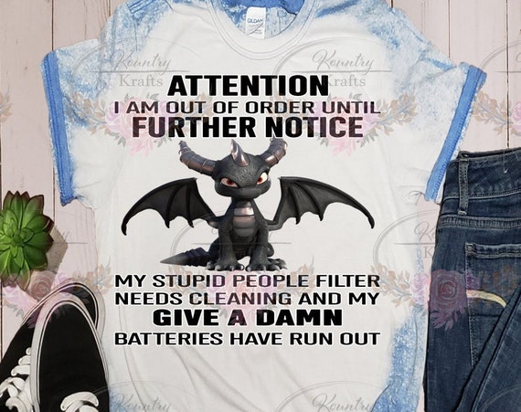 Attention Out of Order Bleached T-Shirt