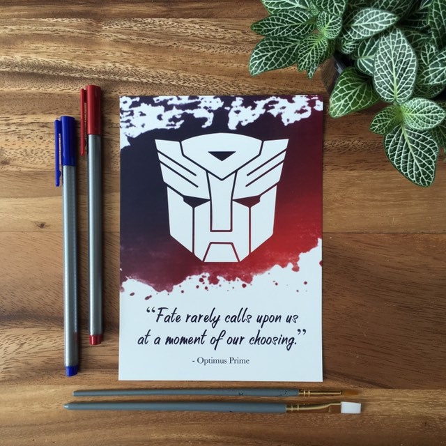 Optimus Prime Fandom Wisdom Inspirational Quote Print Etsy Singapore
