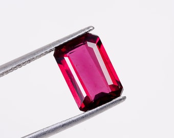 Faceted Pink Rhodolite Garnet Radiant Shape Loose Gemstone For Making Jewelry 5 Ct 11X8X4 MM Natural