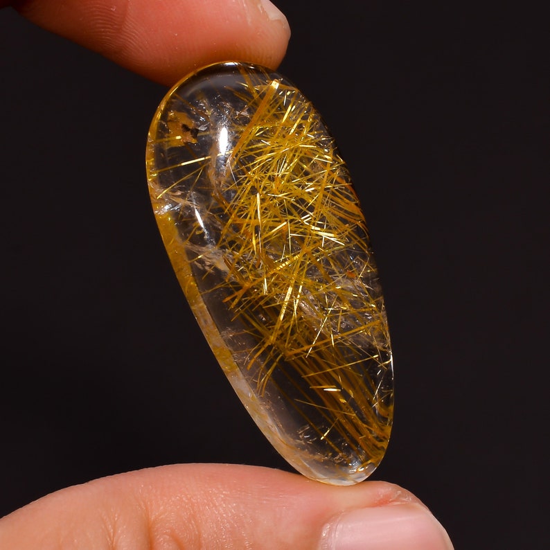 Natural Golden Rutile Quartz Cabochon Loose Gemstone Beautiful golden rutilated quartz