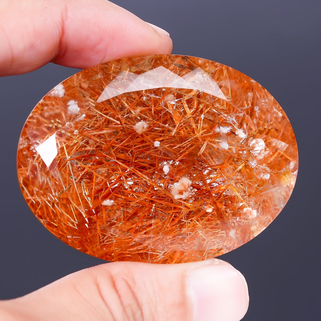 AAA Rare Faceted 100 Natural Copper Rutilated Quartz Loose Etsy