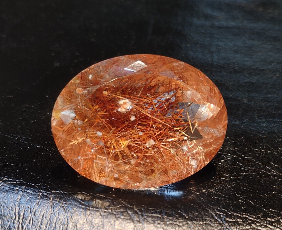 328 Ct AAA Natural Copper Rutile Quartz Faceted Loose Etsy