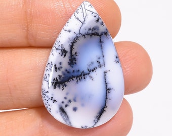 Natural Dendrite Agate Cabochon Pear Shape Loose Gemstone For Making Jewelry 24 Ct 32X21X5 MM