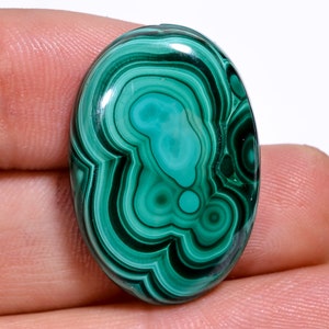 Natural Malachite Gemstone Cabochon Gemstone Green Malachite Cabs Malachite Gemstone Flat Back For Jewelry Making 38 Ct 19X28X6 MM
