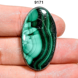 Natural Malachite Cabochons Gemstone Green Malachite Cabs Malachite Gemstone Flat Back For Jewelry Making 44 Ct 34X19X6MM