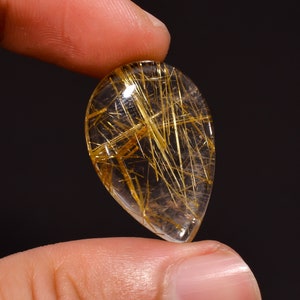 100% Natural Golden Rutile Cabochon Loose Gemstone For Making Jewelry 18 Ct 26X18X5 MM