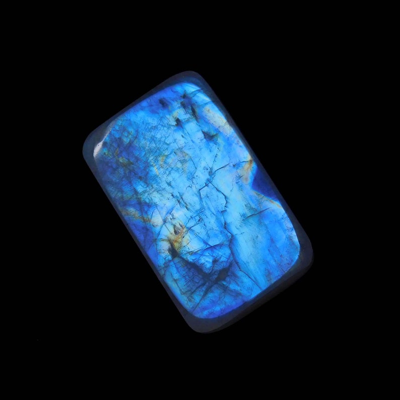 35 Ct Natural Rainbow Moonstone Cabochon Rectangle Shape Gemstone Blue Fire Moonstone 15x24x8 MM