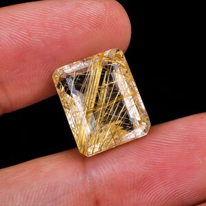 エメラルドカットゴールデンルチルクォーツ宝石、11カラット - Etsy 日本