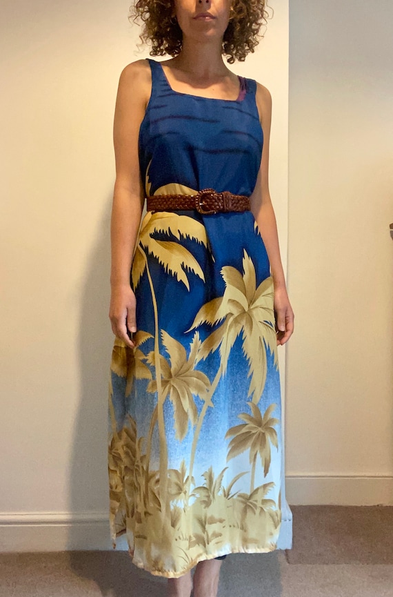 Handmade 90s Palm Tree Maxi Dress