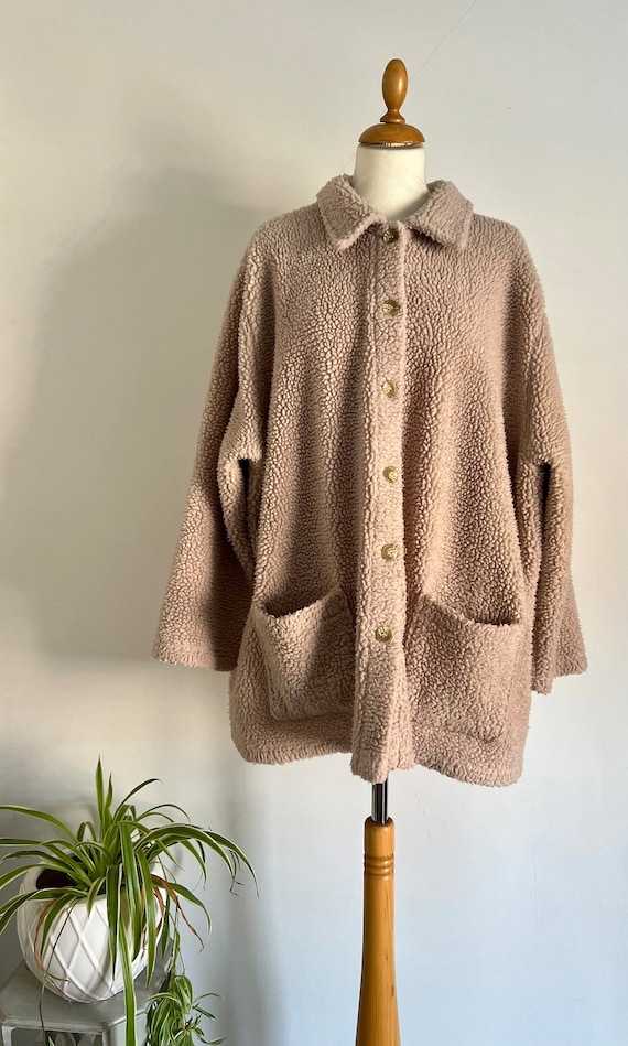 Beige teddy top bear jacket
