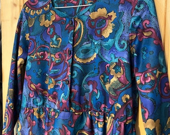 Vintage 1980s Paisley print dress by Classic Woman