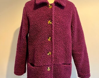 Purple teddy bear coat by Damart