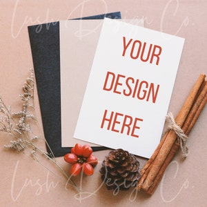 Christmas Card Blank Mock Up - Holiday Card - Invite - Wedding - Birthday - Baby - PNG File - Digital Download - Modern - Blush - Neutral