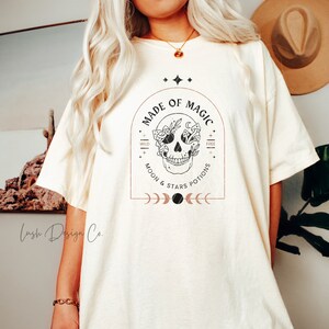 Moonlight Potions Heavyweight Tee - Skeleton - Mushroom - Psychedelic - Neutral - Unisex - Graphic Tee