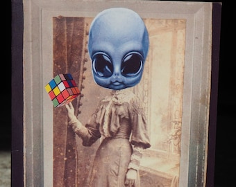 Carte de voeux extraterrestre drôle | Rubik's Cube, je pense à vous
