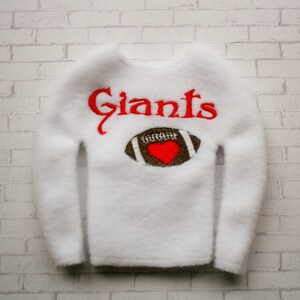 Christmas Elf Doll, Elf Giants Football Sweater, Elf Football Sweater