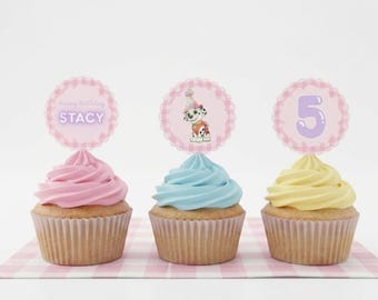 Pastel cupcake toppers
