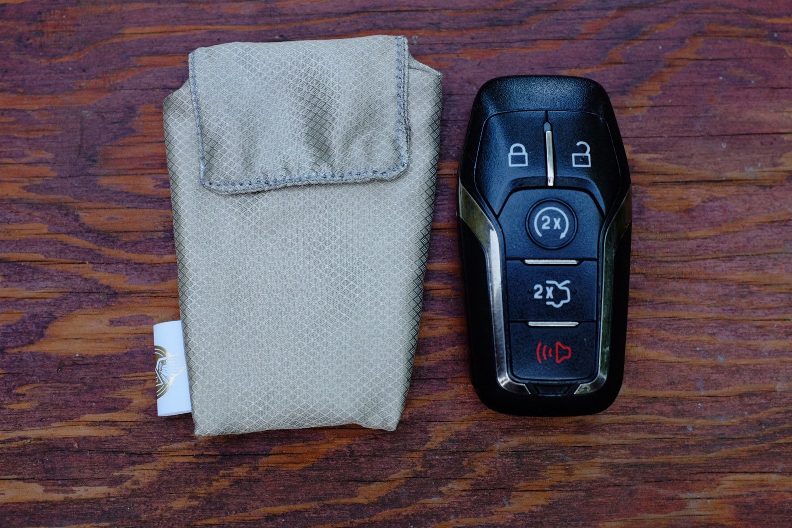 Key Fob Protector / Rip Stop Silver / RFID Signal Block Key Fob Holder