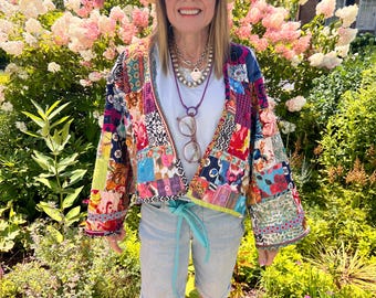 Patchwork Jacket With Buttons