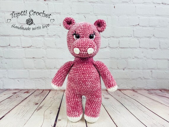 stuffed pink hippo