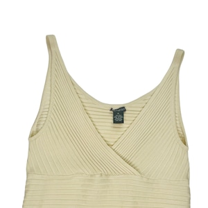 Vintage 90s silk ribbed wrap knit tank top - Size XL