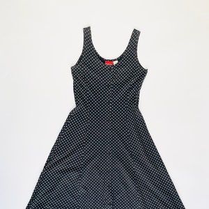 Vintage 90s black & white geometric print button up maxi tank dress - Size S
