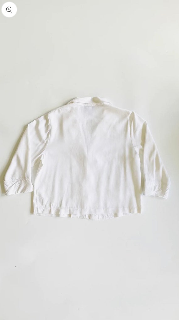 White cropped boxy oversized button up 90s contem… - image 2