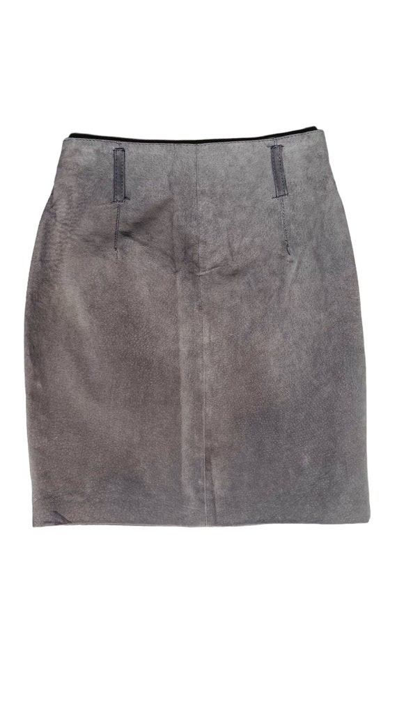 Vintage 80s EXPRESS light grey suede mini skirt - 