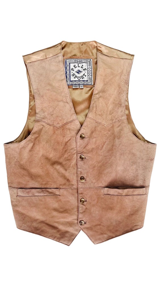 Vintage 90s Brown Pelle Sport suede vest  - Size S