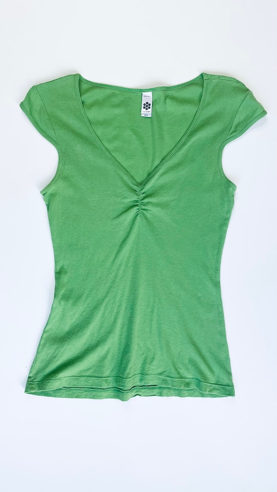 Vintage American Apparel Y2K green t shirt - Size 