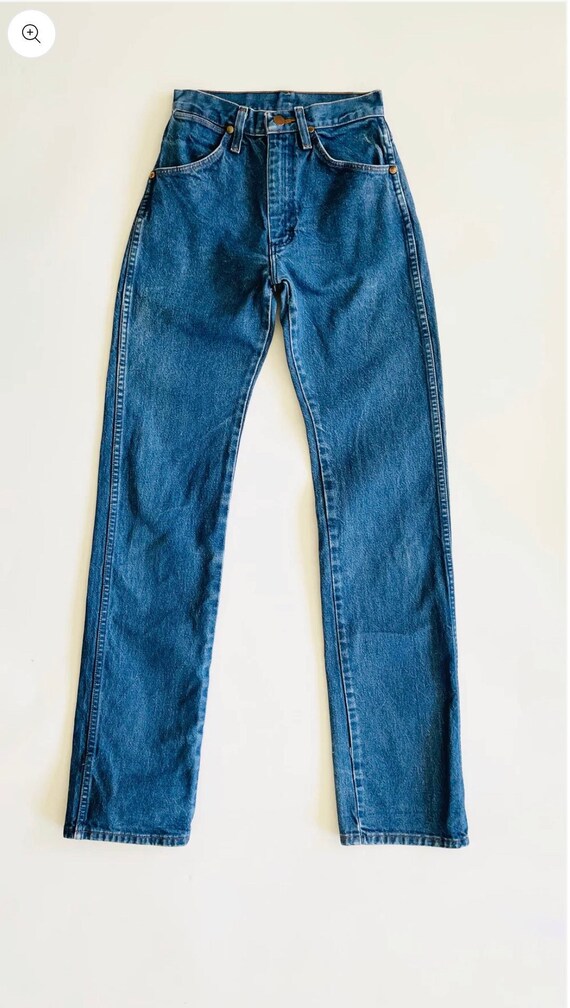 Vintage Wrangler blue slim straight fit jeans - S… - image 1