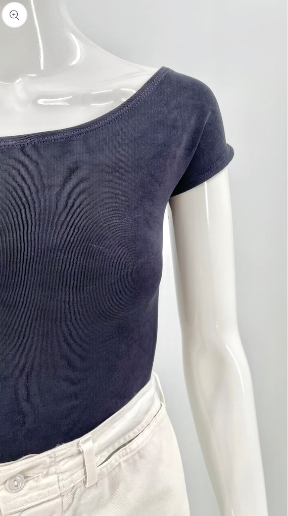 Vintage navy 90s BCBG Max Azria knit top - Size X… - image 3