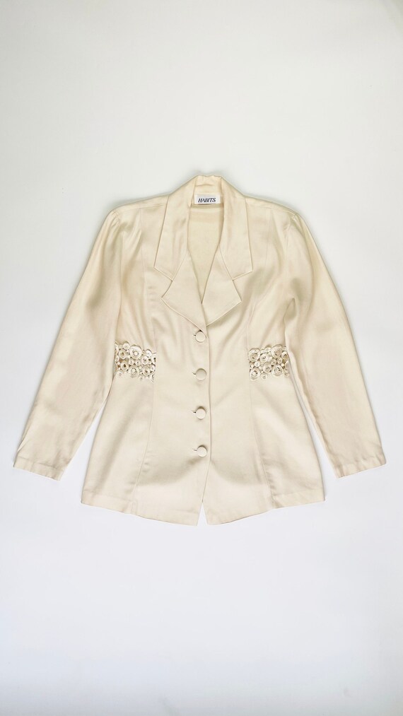 Vintage 90s cream blazer - Size M