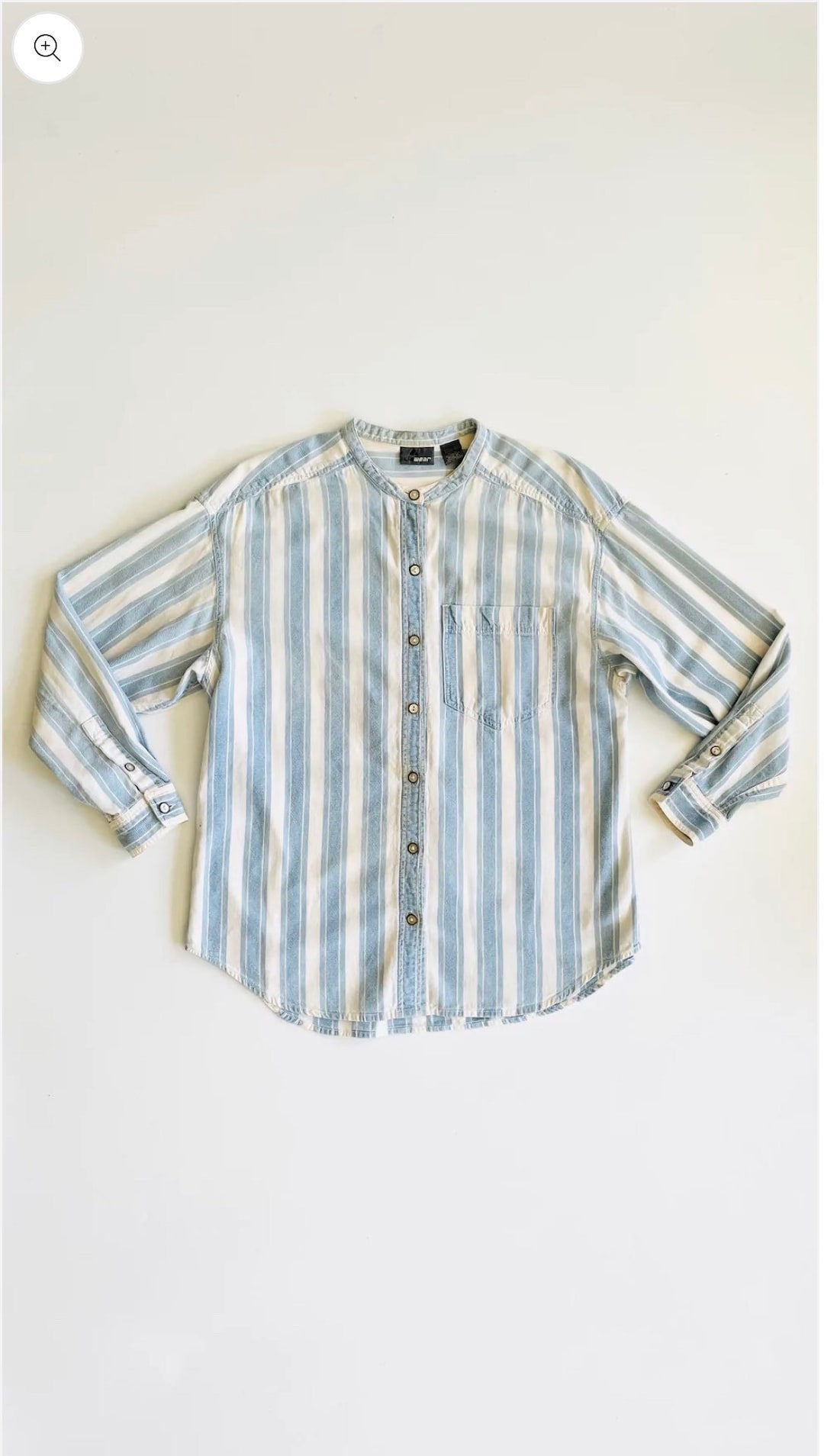 Bennett Button Up Top - Blue White Stripe