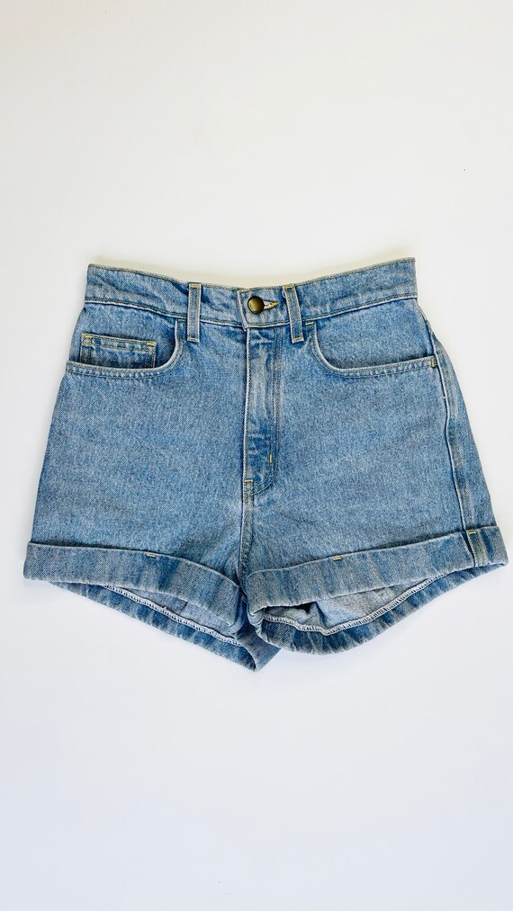 Vintage Y2K American Apparel light blue denim sho… - image 1